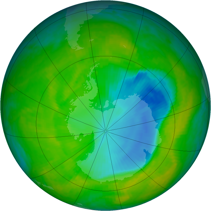 Antarctic ozone map for 24 November 2000